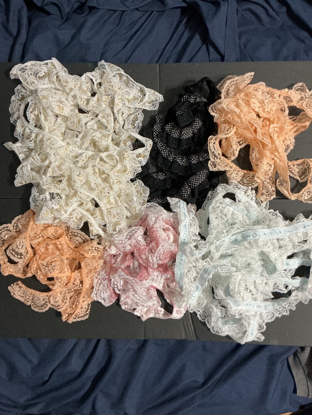 Vintage Lace Trim Lot  Ruffled Scrapbooking Memory Books Sewing Craft Supply